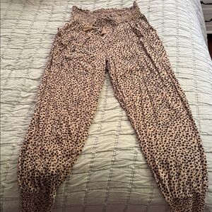 Aerie Tan and Black Animal Print Joggers